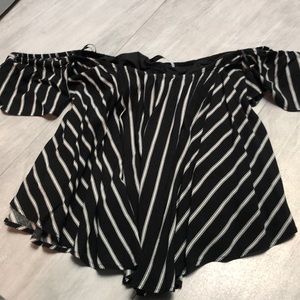 Gab & Kate Off the Shoulder Striped Top